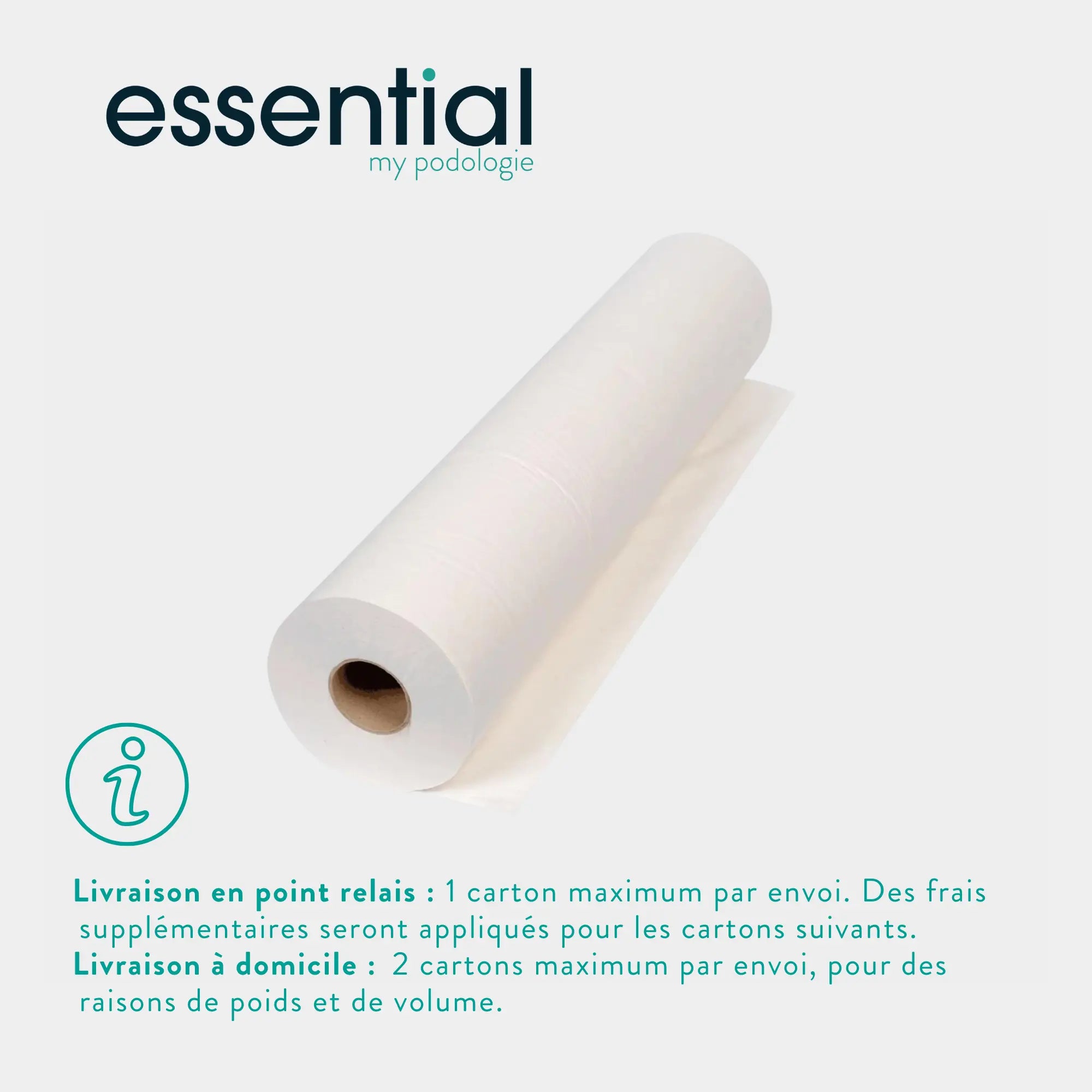 9 rouleaux Draps d'examen blancs - 135 formats - 2 Plis lisses Essential 