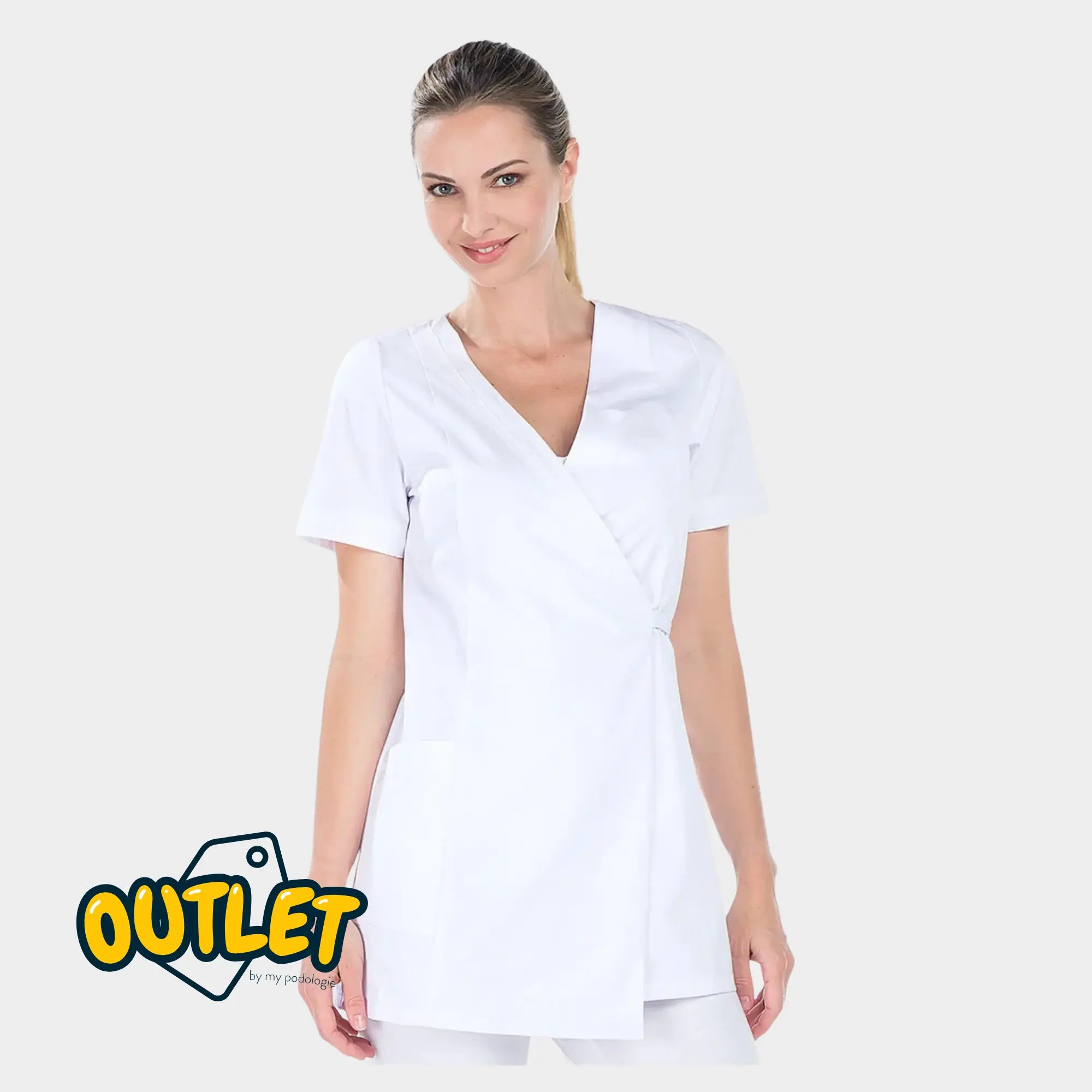 Blouse femme - Taille S - My Blouse // Fin de série My Podologie  Claudia - sergé blanc