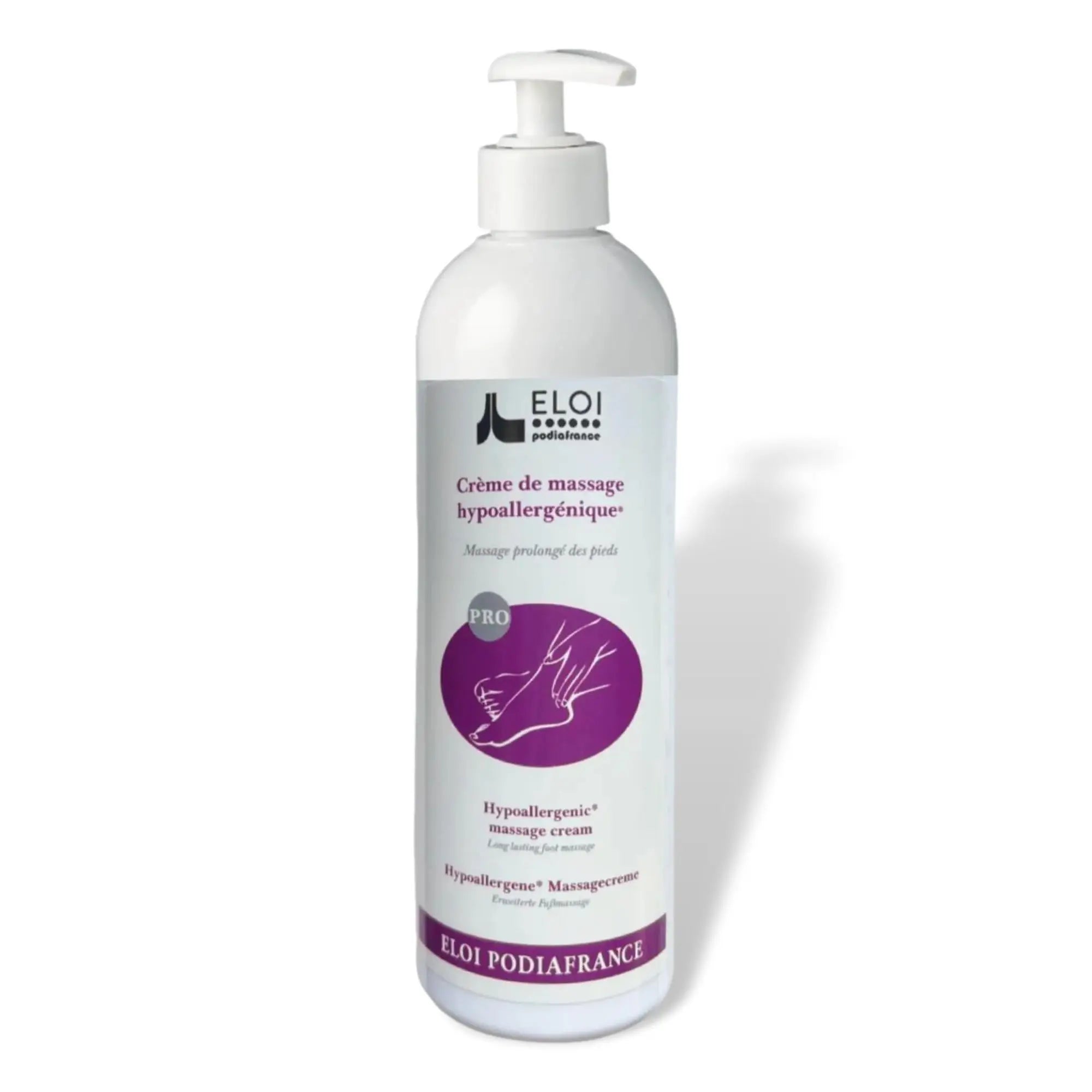 Crème neutre de massage hydratante hypoallergénique - 500 ml - Eliderma - My Podologie