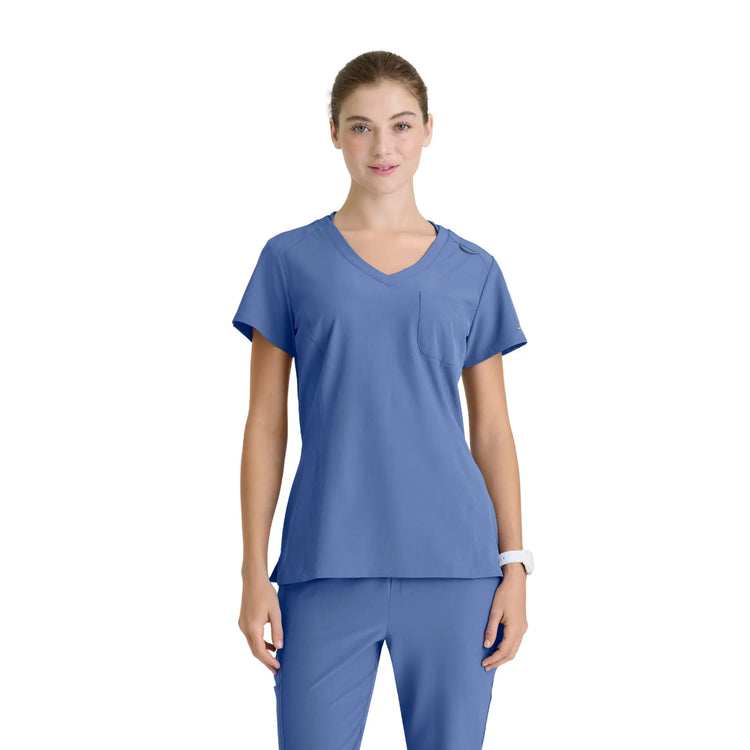 Dignity - Tunique Col V - Femme - Skechers SKECHERS  Bleu Ciel / XL