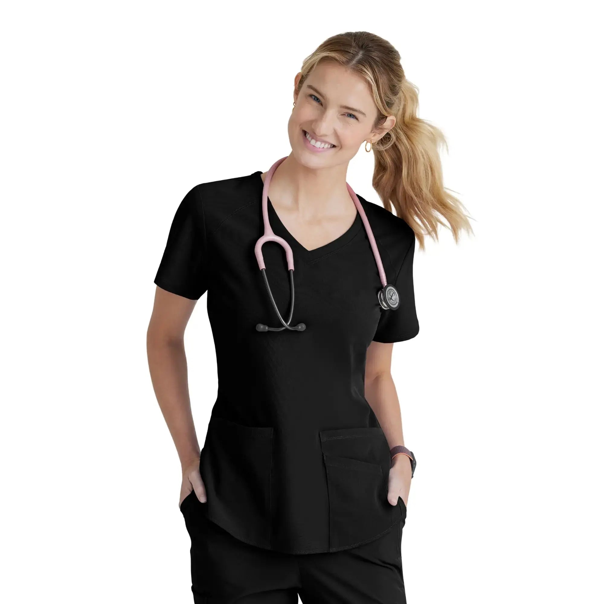 Elva - V-neck tunic - Women - Skechers SKECHERS  Black / XL