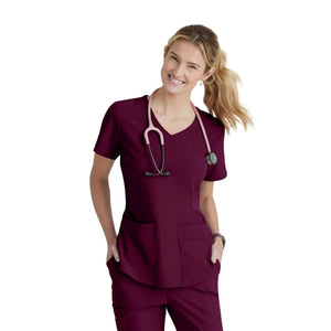 Elva - V-neck tunic - Women - Skechers SKECHERS  Burgundy / XL