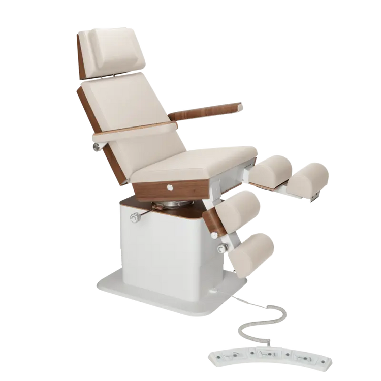 Fauteuil de pédicurie - MOON - Relevage électrique - Filaire - Ruck My Podologie  Naturel-5-moteurs-Noyer