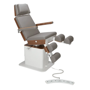 Fauteuil de pédicurie - MOON - Relevage électrique - Filaire - Ruck My Podologie  Pierre-5-moteurs-Noyer