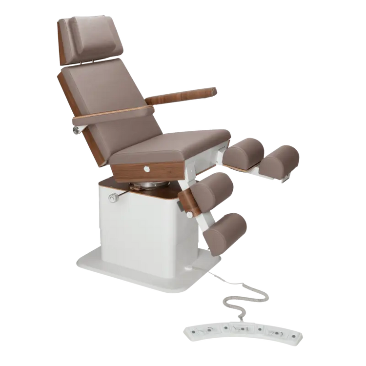 Fauteuil de pédicurie - MOON - Relevage électrique - Filaire - Ruck My Podologie  Muscade-3-moteurs-2-Noyer