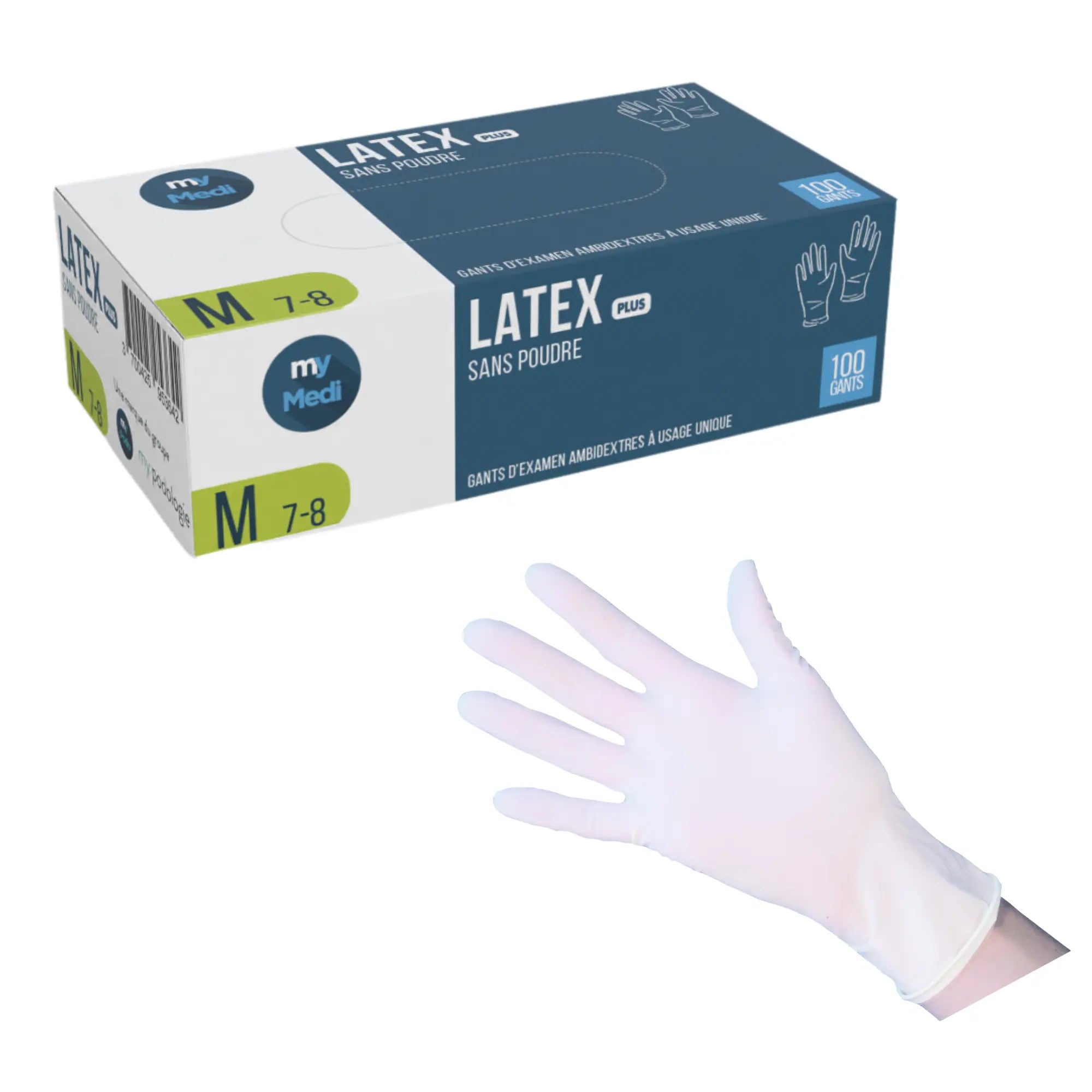 Gants d'examen - Latex - Sans poudre - Ambidextres - Boite de 100 - My Médical My Medical 