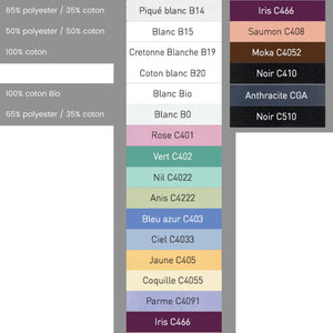 Manu - Pantalon Coton Blanc B20 - Mixte - Ceinture élastique - Sans poche My Blouse 