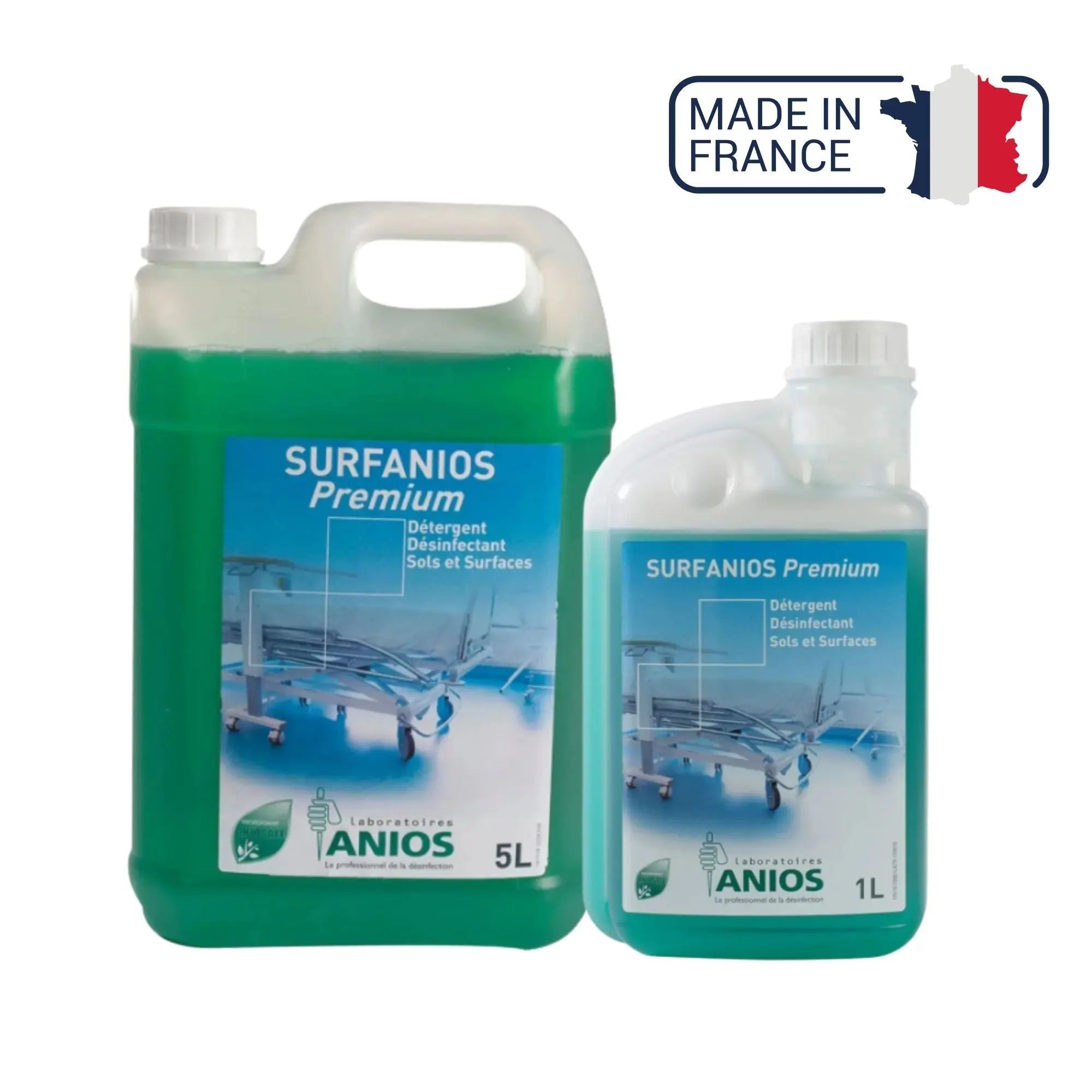 Nettoyant désinfectant Surfanios Premium - 5L / 1L / dose 20ml - ANIOS Anios 