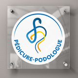 Pedikyyri-jalkalääkäri plaketti virallisella logolla - Plexiglas 45x45cm - Välikkeillä