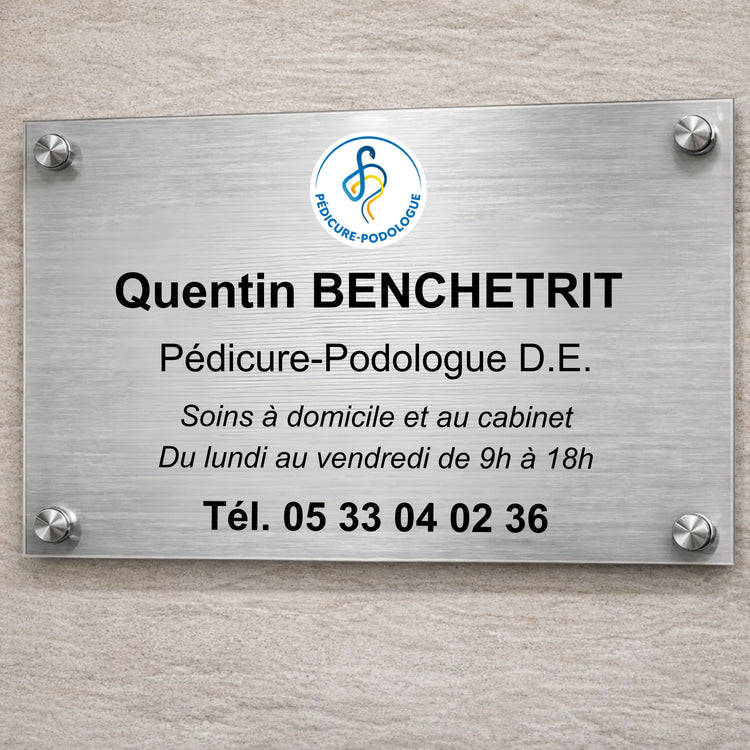 Plaque professionnelle Pédicure-Podologue personnalisable My Podologie 