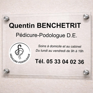 Plaque professionnelle Pédicure-Podologue personnalisable My Podologie 