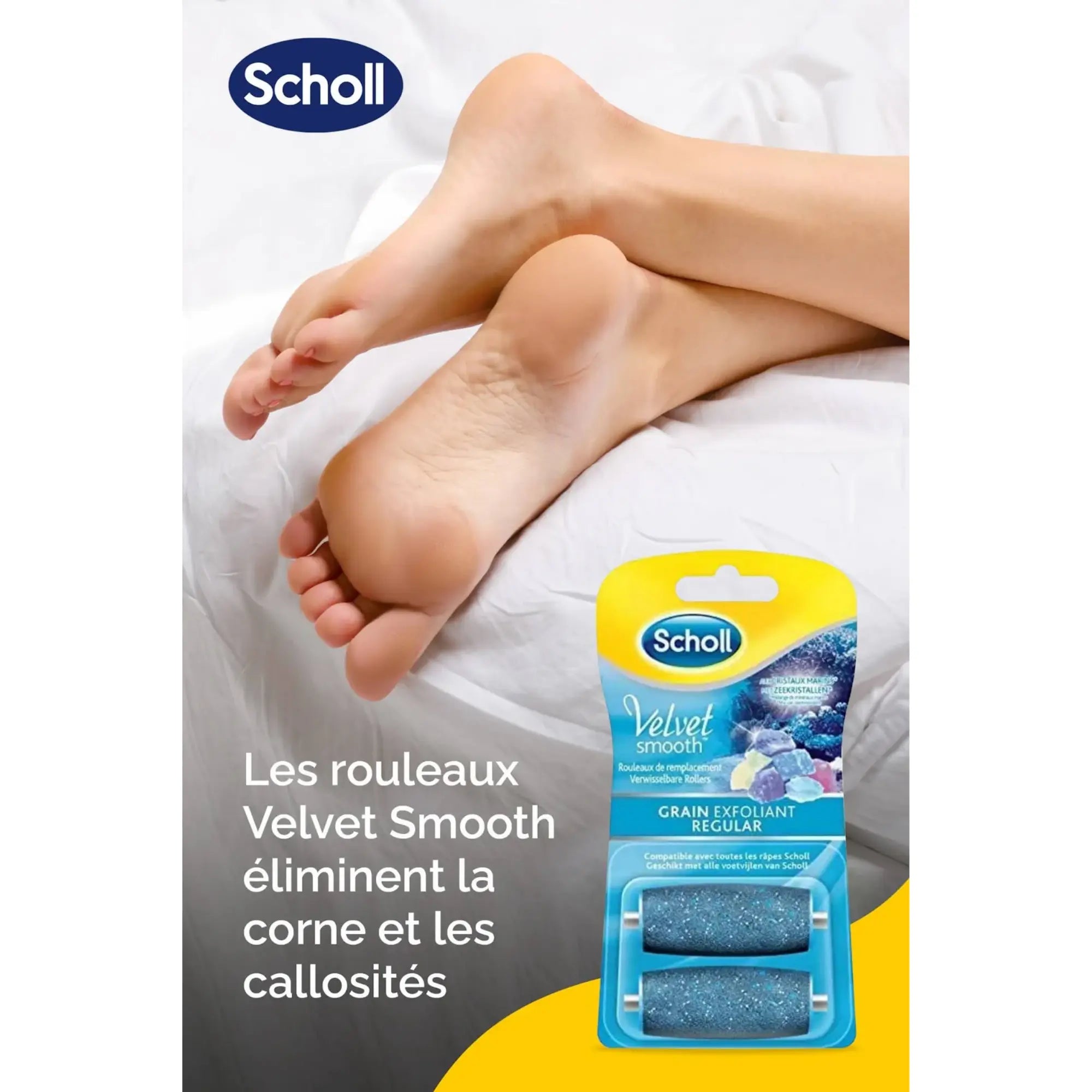 Recharge Rouleau Grain Exfoliant - Râpe de Pédicurie Électrique - Velvet Smooth - Scholl Scholl 