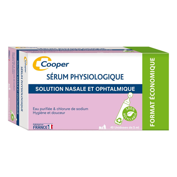 Serum physiologique Boite de 40 uninodoses de 5ml - Cooper - My Podologie