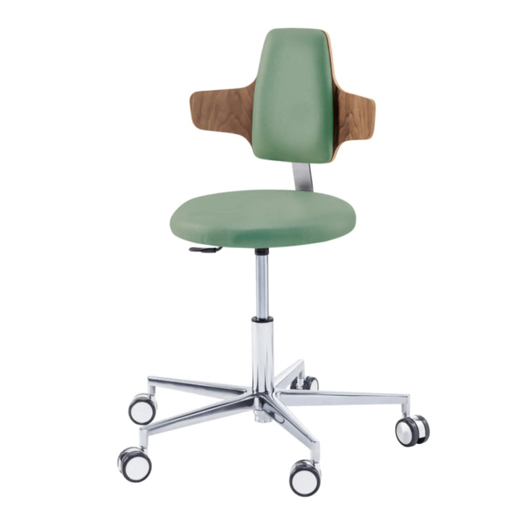 Siège praticien - ROUND - Ruck - Ressort à Gaz Long Ruck  Sauge-Dossier-Napoléon-CPL-Noyer