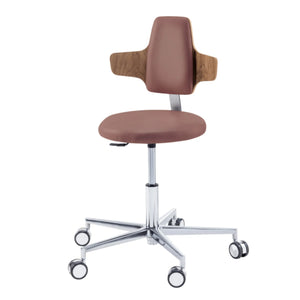 Siège praticien - ROUND - Ruck - Ressort à Gaz Long Ruck  Muscade-Dossier-Napoléon-CPL-Noyer