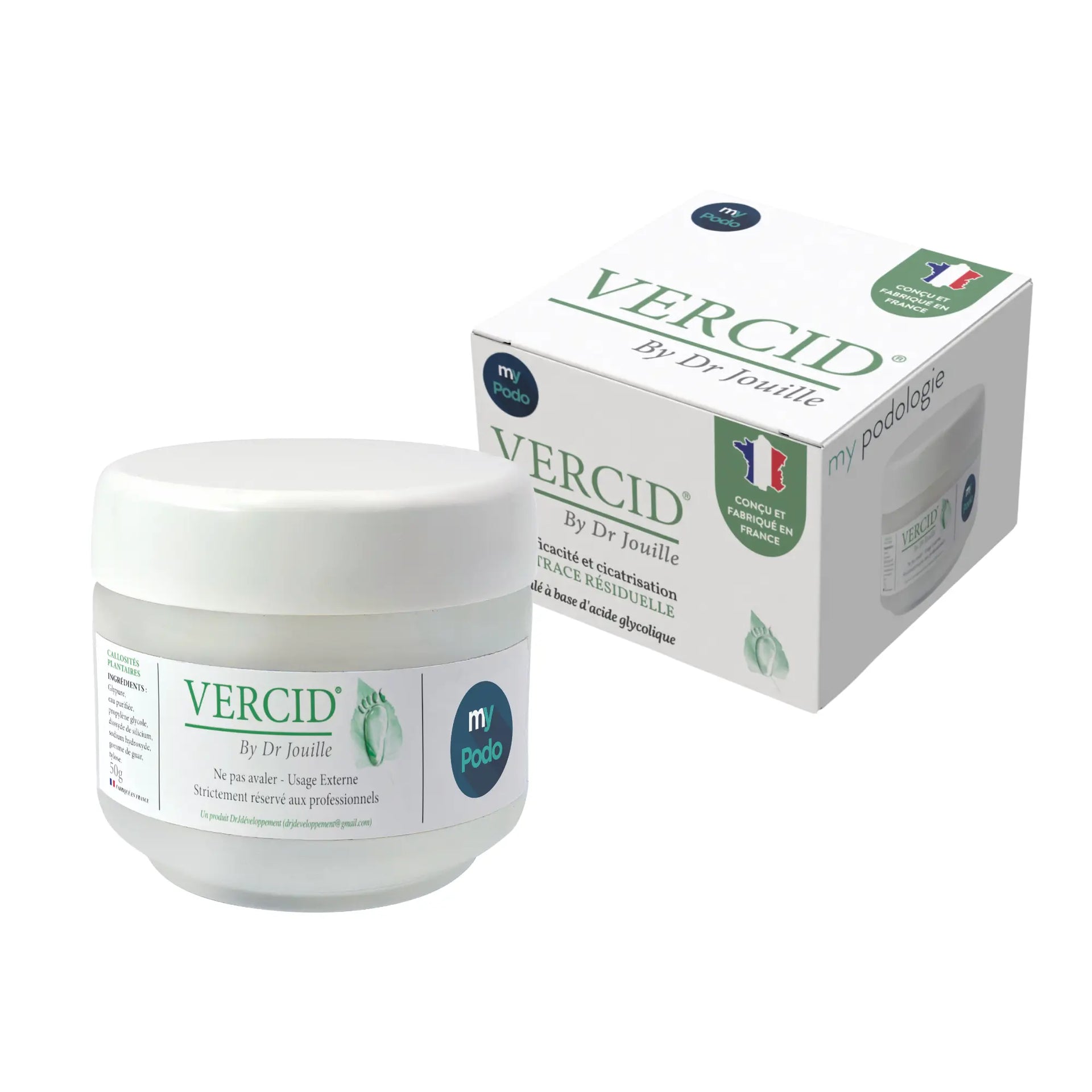 Vercid by Dr Jouille - Treatment of hyperkeratoses - 50 g jar Vercid by Dr Jouille 